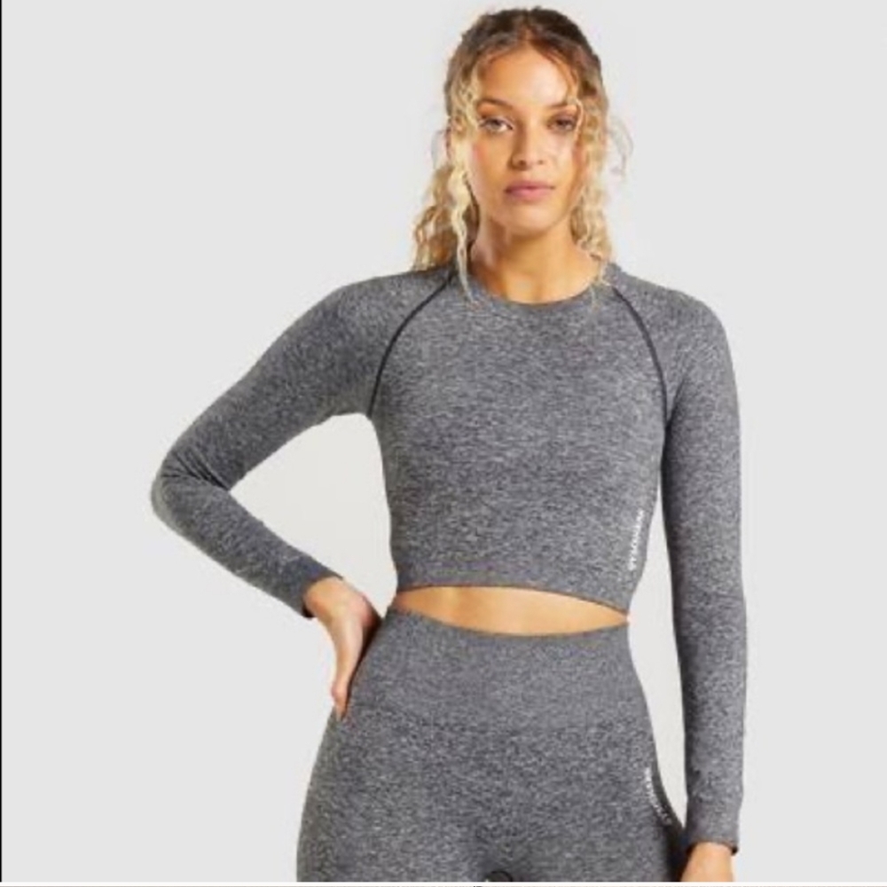Gymshark Long Sleeve Top Adapt Marl Gray